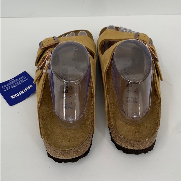 Birkenstock Arizona sandal slide taupe Latte suede strap soft footbed new 41 10 - Picture 5 of 8